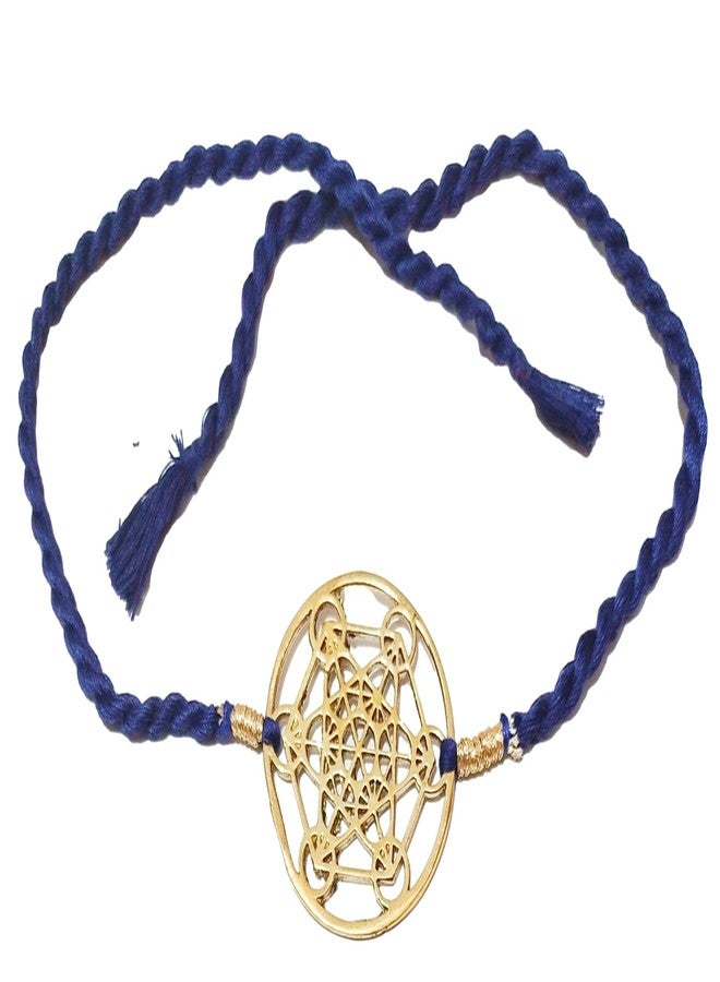 athizay راخي نحاسي من athizay مع لون الخيط النيلي لشاكرا العين الثالثة لـ Bhaiya Rakhis Cutwork قرص نحاسي لراكشاباندان - Image 1