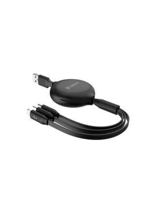 Celebrat HB-11 3 In 1 Portable USB To Type-C , Lightning, Micro Fast Charge And Data Transmission Cable With Flat wire Design And Stretchable Fits Mobile Phone 3A /1200mm - Black - pzsku/ZAE6B5D824D417FCE381FZ/45/_/1731409014/58768c65-49cf-472d-8579-616b5099a2e6