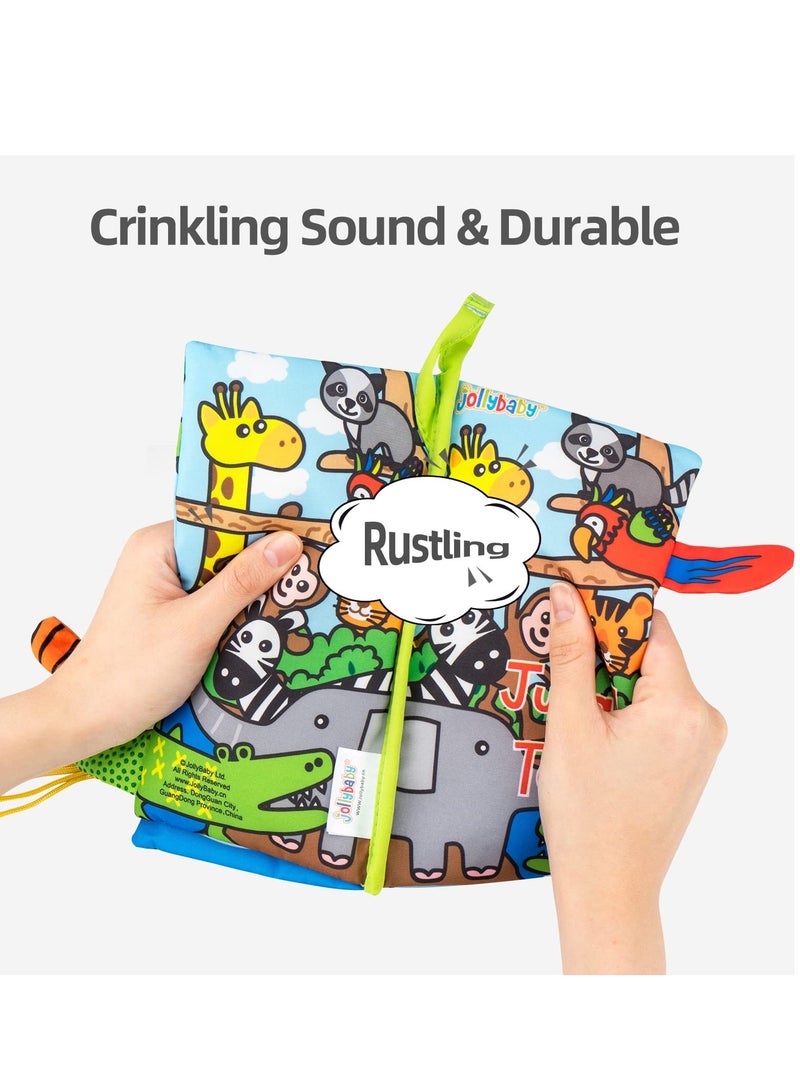 إكسفور كتب قماشية ناعمة للأطفال، كتب أنشطة حسية ذات ذيل مجعد غير سامة لحديثي الولادة والرضع والأطفال الصغار، ألعاب تفاعلية للتطوير المبكر، هدية للأطفال البنات والأولاد (نهر جليدي) - Image 4