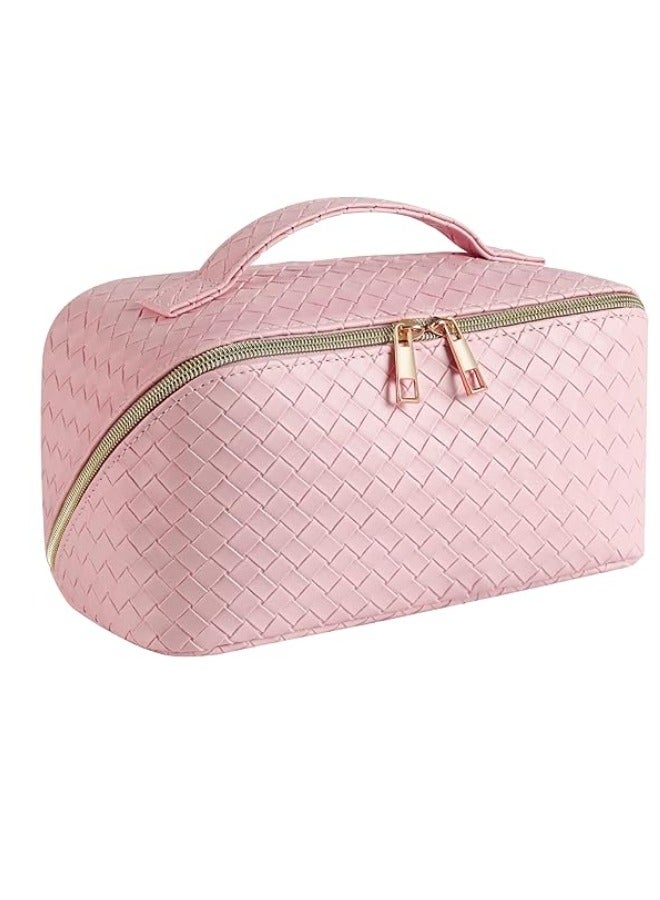 Glowudz Large Capacity Travel Cosmetic Bag PU Leather Waterproof Makeup Organizer Bag  - Image 1