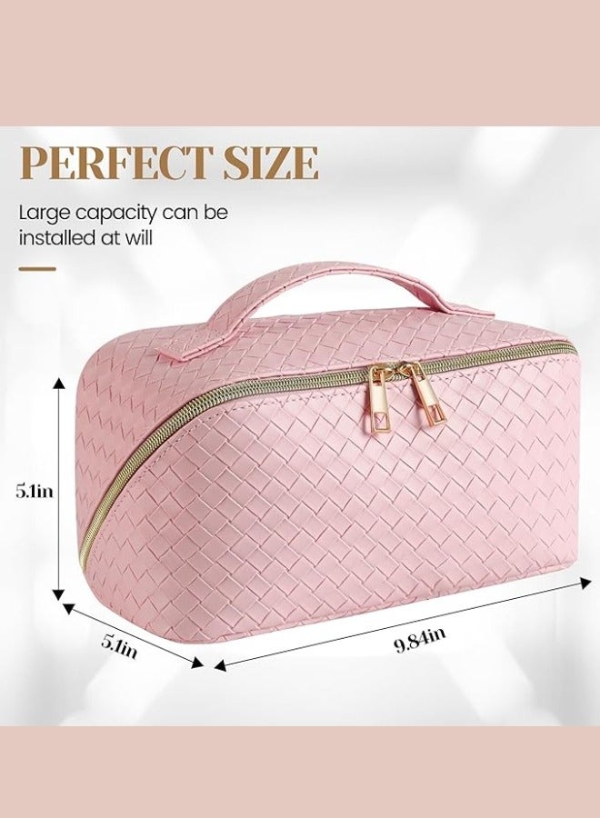 Glowudz Large Capacity Travel Cosmetic Bag PU Leather Waterproof Makeup Organizer Bag  - Image 3