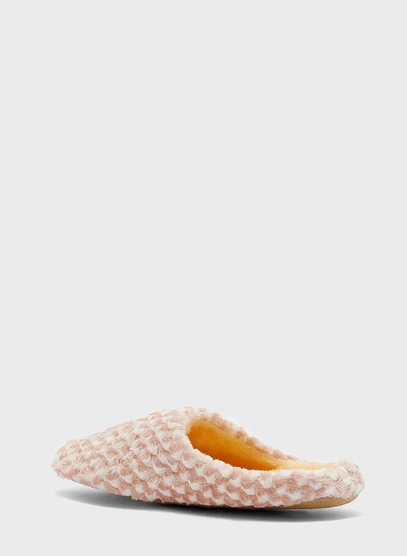 Ginger Textured Closed Toe Bedroom Slippers