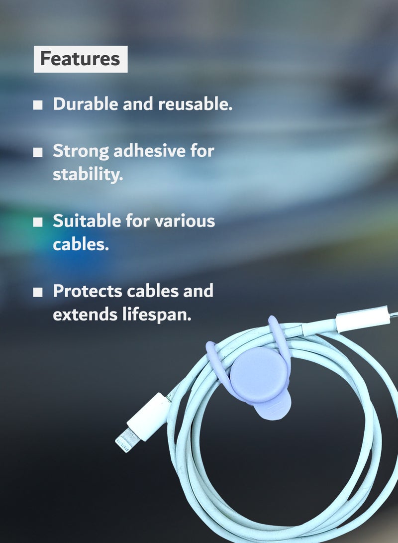 هاي-تيك حامل ومنظم الكابلات، حل إدارة الكابلات للمنزل والمكتب، حامل أسلاك متين وقابل لإعادة الاستخدام - Image 4
