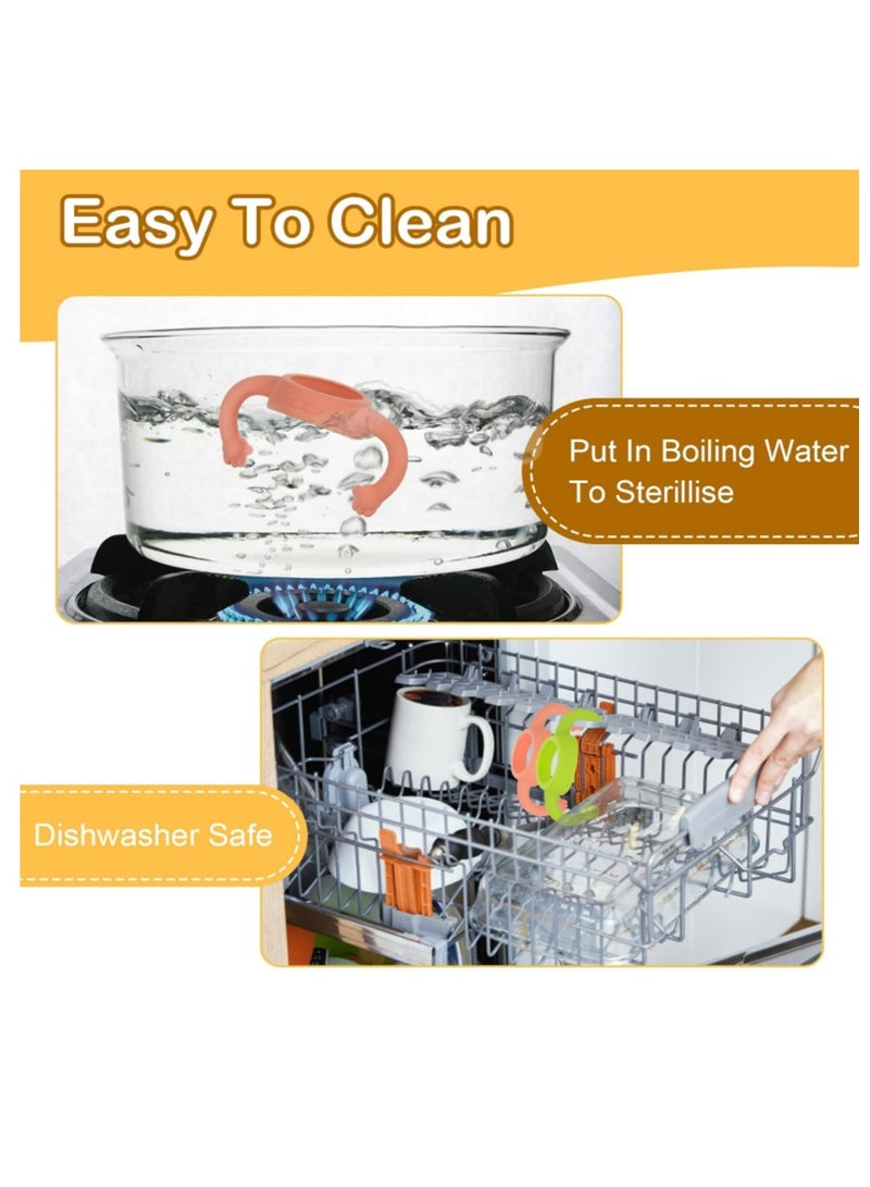 مقابض زجاجات الأطفال، 4 عبوات من حامل زجاجات الأطفال من السيليكون مع مقابض سهلة الإمساك - Image 5