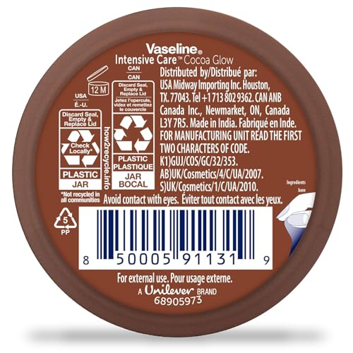 Vaseline Cocoa Glow Body Cream 6-Pack – Pure Cocoa Butter 48H Moisturizing Cream for Dry Skin, Travel-Size, 2.53 Fl Oz Ea - Image 2
