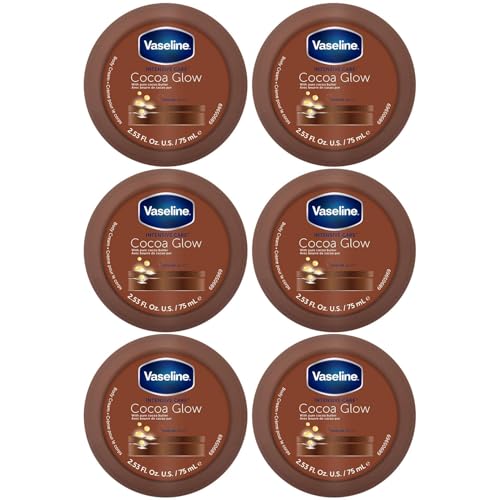 Vaseline Cocoa Glow Body Cream 6-Pack – Pure Cocoa Butter 48H Moisturizing Cream for Dry Skin, Travel-Size, 2.53 Fl Oz Ea - Image 1