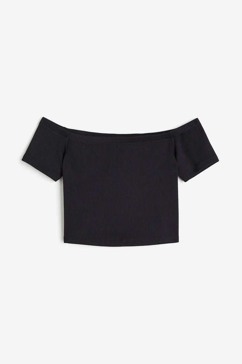 H&M Ribbed Off The Shoulder Top