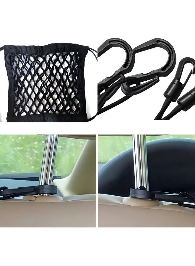 Pet Barrier Dog Car Net Barrier with Auto Safety Mesh Organizer Baby Stretchable Storage Bag Universal for Cars, Easy Install,Safer to Drive with Children and Pets - Image 5