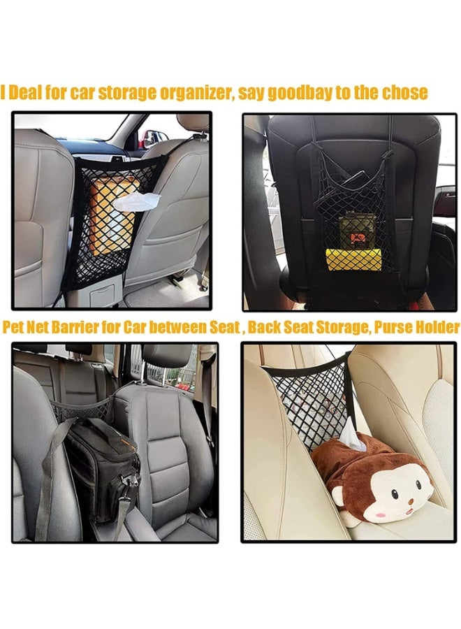 Pet Barrier Dog Car Net Barrier with Auto Safety Mesh Organizer Baby Stretchable Storage Bag Universal for Cars, Easy Install,Safer to Drive with Children and Pets - Image 3