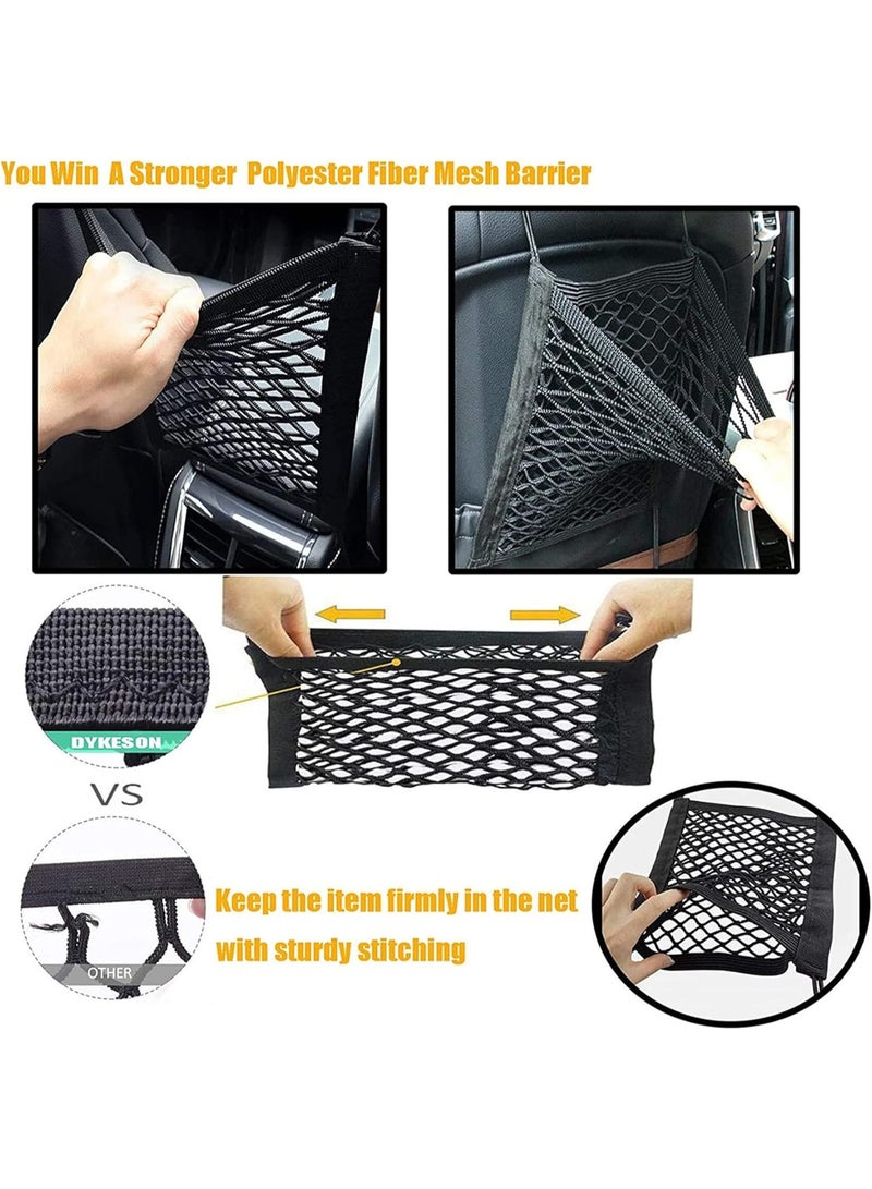 Pet Barrier Dog Car Net Barrier with Auto Safety Mesh Organizer Baby Stretchable Storage Bag Universal for Cars, Easy Install,Safer to Drive with Children and Pets - Image 4