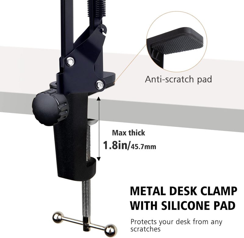 SUNMON For Elgato Wave 3 Boom Arm Microphone Stand, Professional Mic Boom Arm Mic Stand Compatible with Elgato Wave:3 USB Condenser Microphone - Image 4