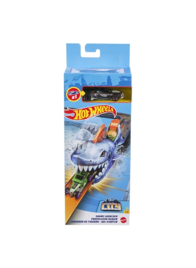 Hot Wheels Mattel Hot Wheels City Nemesis Launcher Playset, Shark Launcher - Image 4