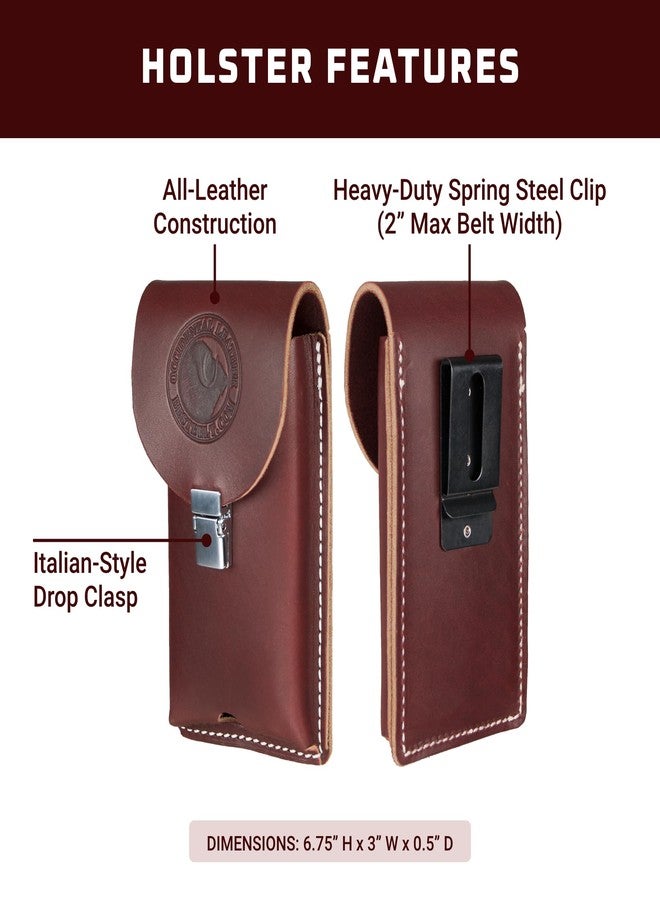 Occidental Leather Clip-On Leather Phone Holster - Large - Latigo Belting Leather - Heavy-Duty Spring Steel Belt Clip - Italian-Styled Drop Clasp - Made in USA - Image 3