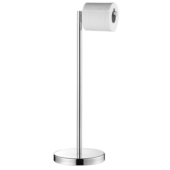FREE STANDING TOILET PAPER HOLDER STAND WITH STORAGE FOR 4 ROLLS OF TOILET TISSUE FOR BATHROOM STAINLESS STEEL POLISHED CHROME 1PC BATHROOM ORGANIZER TOILET PAPER STORAGE