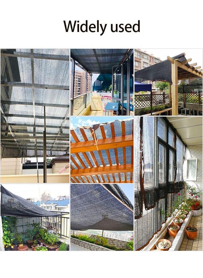 Generic - Black Sun Mesh Sunblock Shade Cloth Taped Edge With Grommets Uv Resistant Shade Sunblock Net Black Shade Cloth For Greenhouse Parking Garden Yard Or Kennel 4m*6m - Image 1