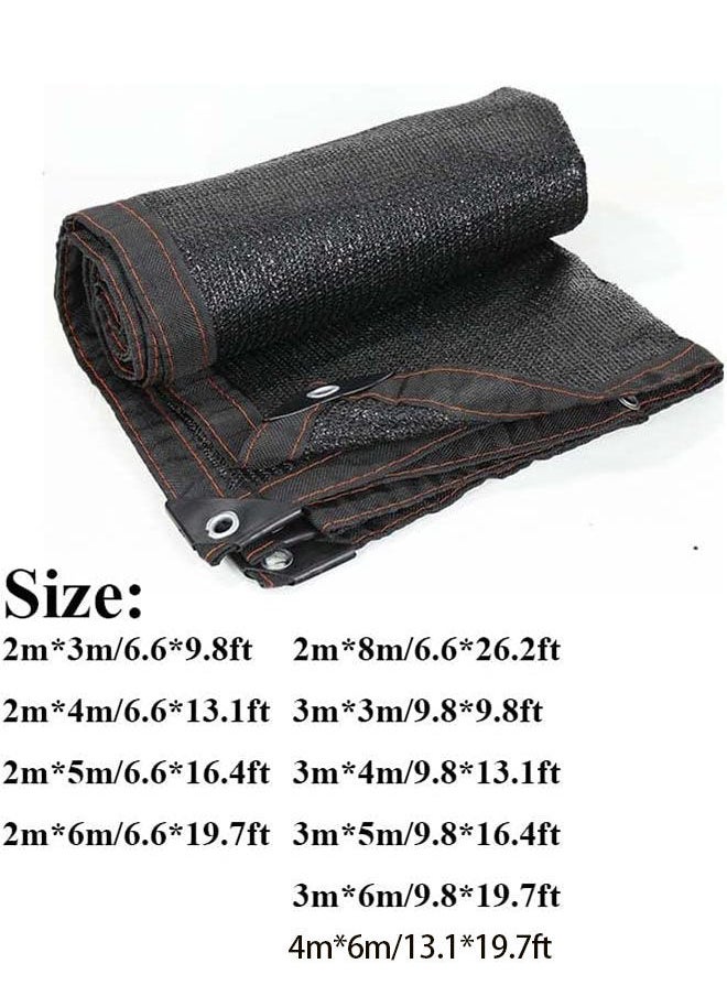 Generic - Black Sun Mesh Sunblock Shade Cloth Taped Edge With Grommets Uv Resistant Shade Sunblock Net Black Shade Cloth For Greenhouse Parking Garden Yard Or Kennel 4m*6m - Image 1