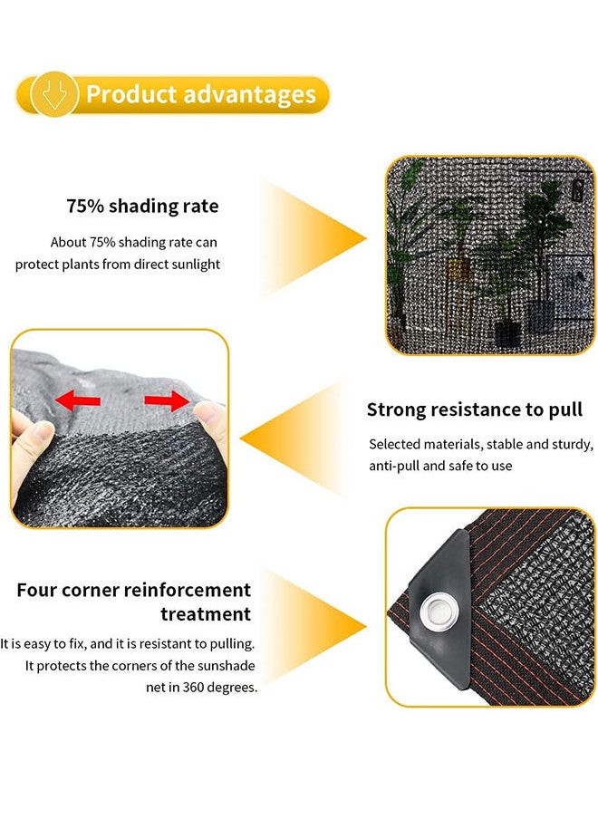 Generic - Black Sun Mesh Sunblock Shade Cloth Taped Edge With Grommets Uv Resistant Shade Sunblock Net Black Shade Cloth For Greenhouse Parking Garden Yard Or Kennel 4m*6m - Image 1