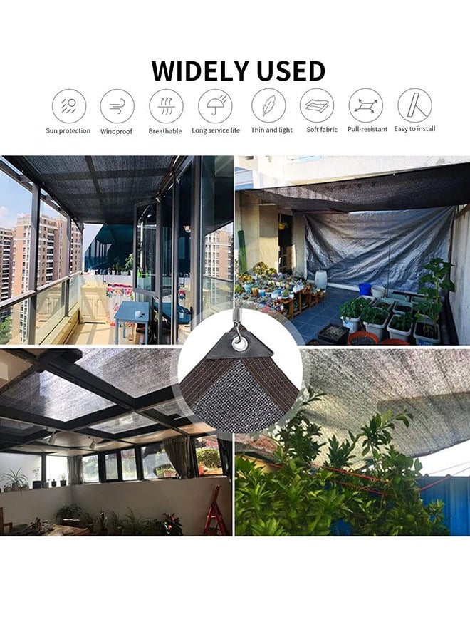 Generic - Black Sun Mesh Sunblock Shade Cloth Taped Edge With Grommets Uv Resistant Shade Sunblock Net Black Shade Cloth For Greenhouse Parking Garden Yard Or Kennel 4m*6m - Image 1