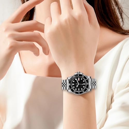 YISIWERA 22mm Stainless Steel Watch Band, 5 Beads Metal Watch Strap for Men Women, Curved End Watch Jubilee Bracelet with Double FlipLock Buckle Silver - Image 5