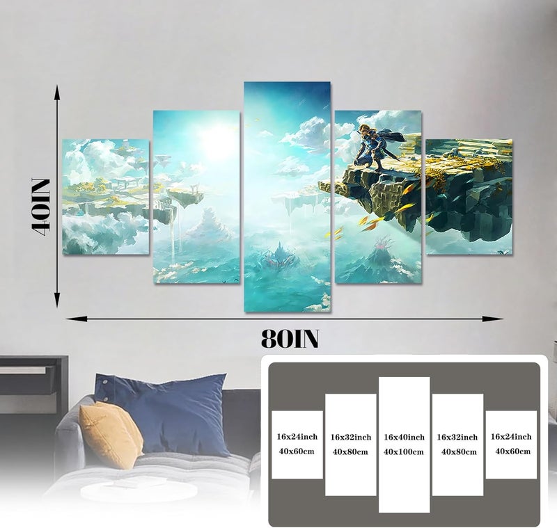 KAIWALK Gaming Poster Tears of the Kingdom Video Game HD Print on Canvas Painting Wall Art for Living Room Decor Boy Gift (Unframed) - Image 2