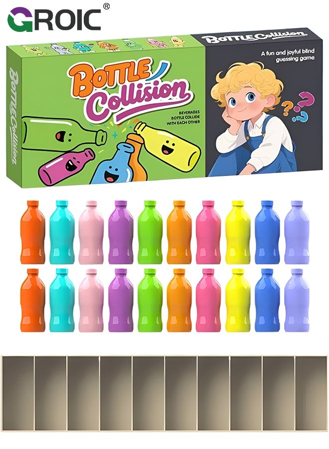 GROIC Bottle Color Match Game, Fun Family Board Game for Kids 8-12, 2-4 Player Bottle flip Game for Kids and Adults with 20 bottles - Image 1