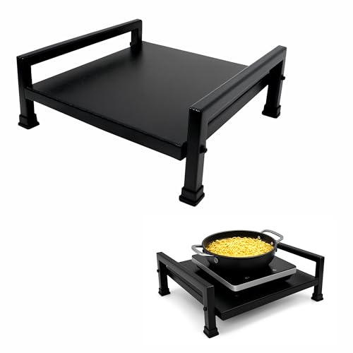 SONRET - Steel Induction Stand – Heavy Duty Strong 4-legs Table with Anti-Slip Feet Pads – Space Saving Design Induction Stand for Kitchen – Multi Purpose for Home, Office, Hostel - Black Colour - Image 1
