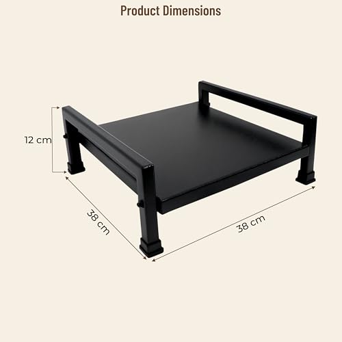 SONRET - Steel Induction Stand – Heavy Duty Strong 4-legs Table with Anti-Slip Feet Pads – Space Saving Design Induction Stand for Kitchen – Multi Purpose for Home, Office, Hostel - Black Colour - Image 2
