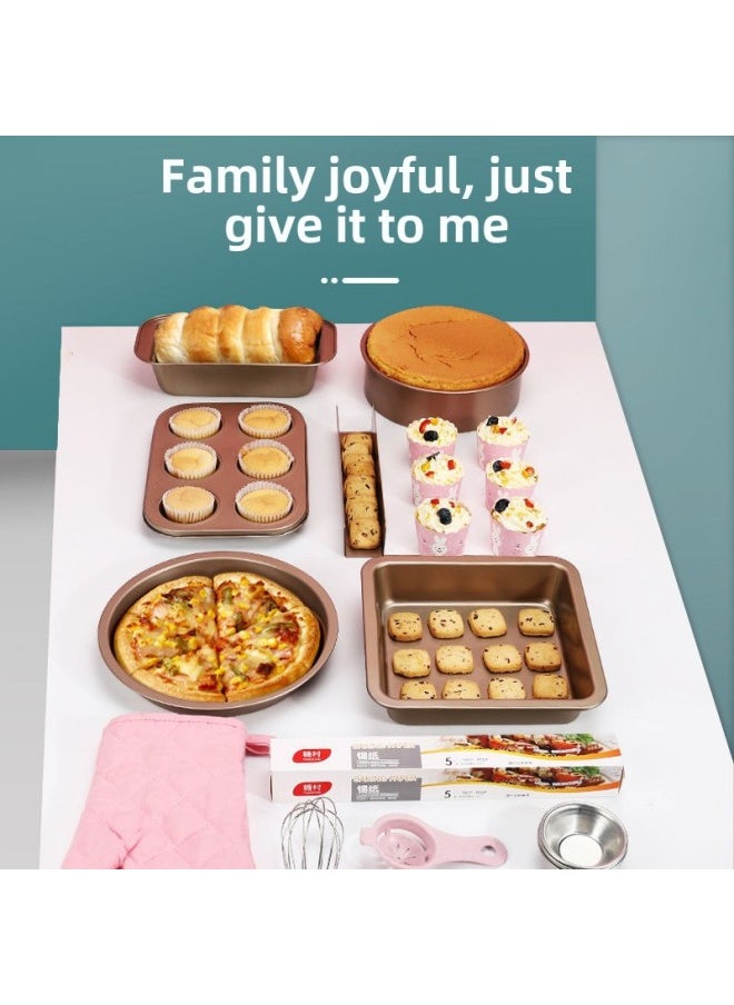 Cake Mold Baking Tools Suit Beginner Home Baking Pan Cookie Material Small Oven Baking Package-Specification:Family Beginner's Set Includes Egg Beater + Scale