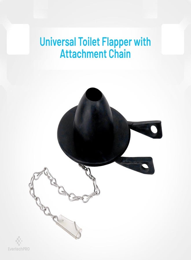 EvertechPRO Toilet Flapper Replacement Kit - 2 Inch Flapper Ball for Flush Valve, Universal Design Toilet Stopper Flapper With 9 Inch Steel Chain, Long-Lasting Durability - Image 3