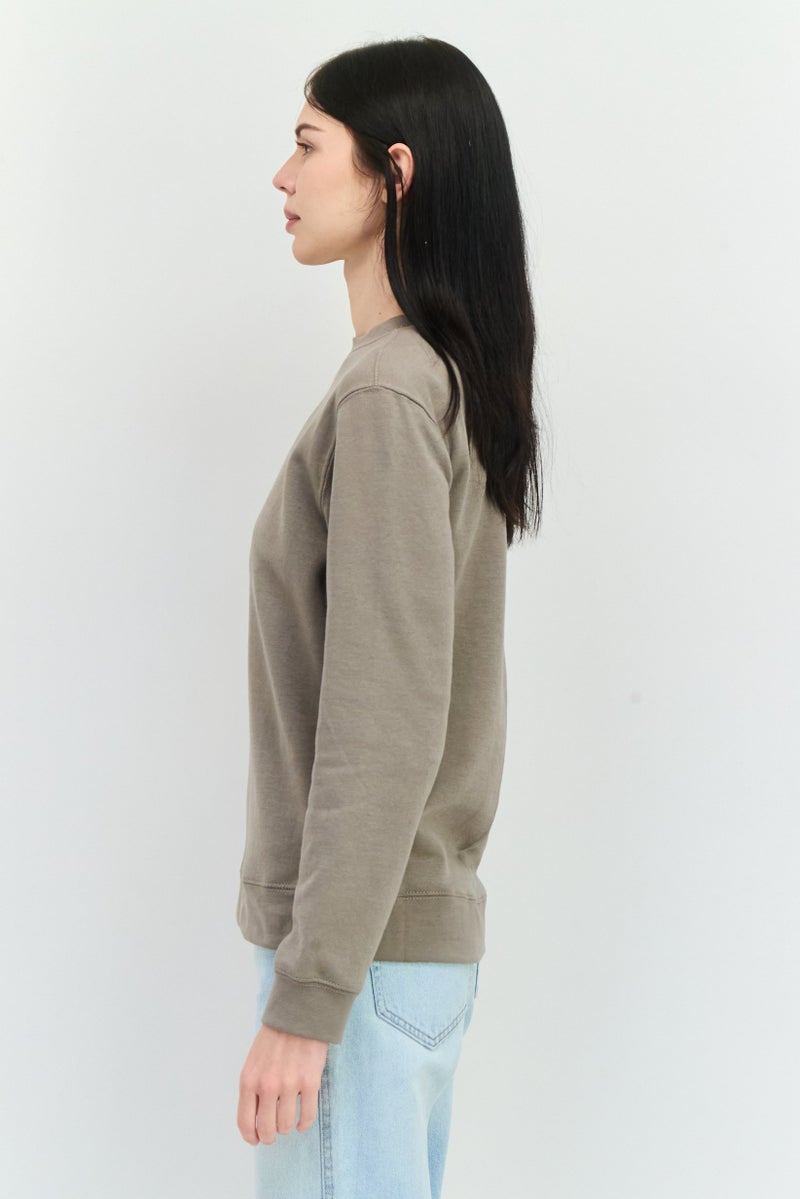 JUICE Women Crew Neck Plain Long Sleeves Sweatshirt, Grey - Image 2