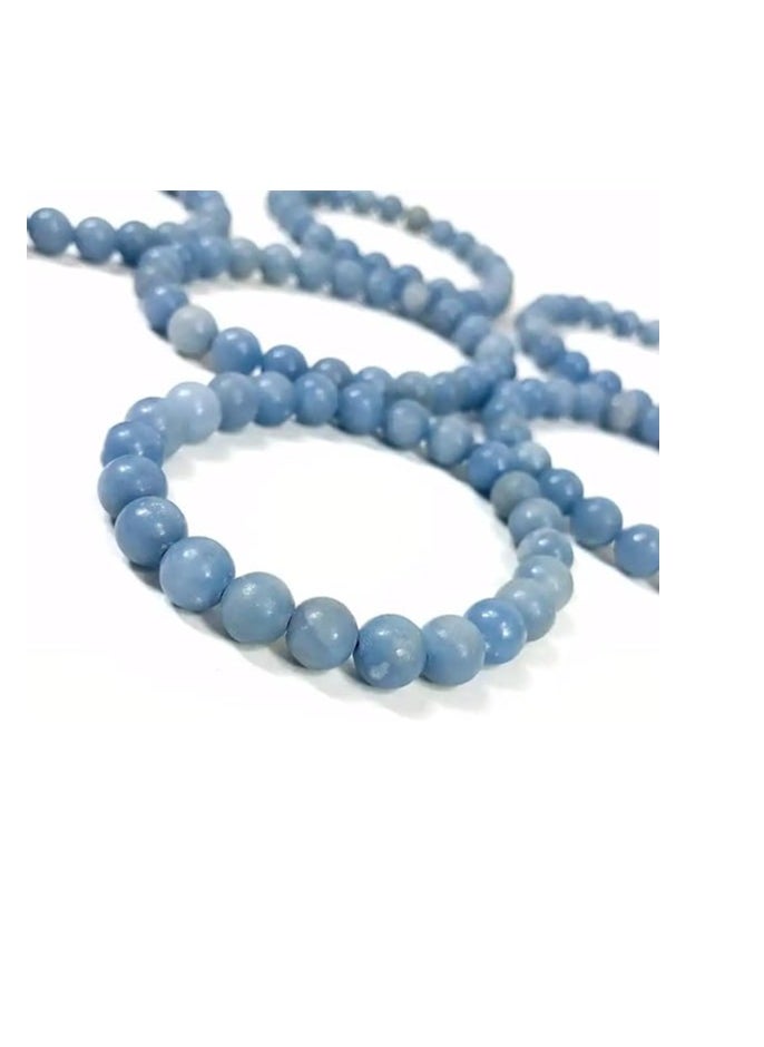 REBUY Angelite Bracelet Crystal Healing Stone Bracelet Jewelry for Men & Women, Bead Size 8 MM, by REBUY  - Image 2