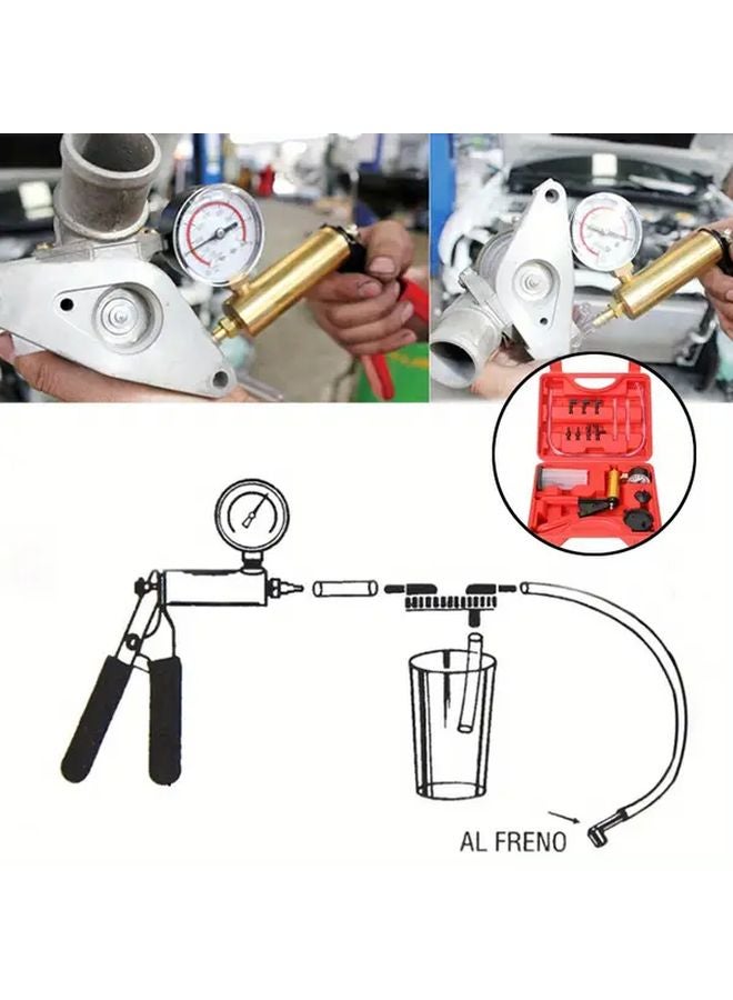 Generic Red Manual Vacuum Pump Brake Fluid Drain Kit Automotive ...