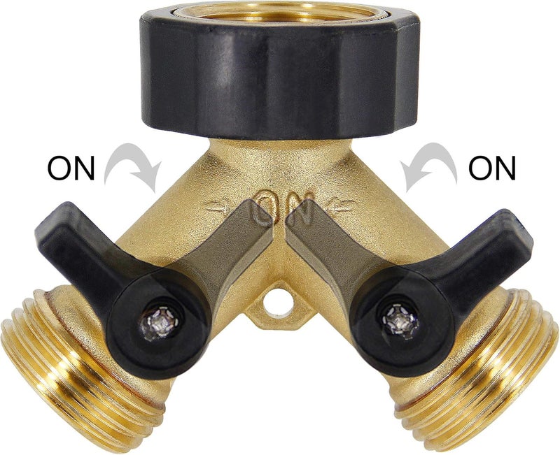 Lifynste 2 Way Brass Hose Splitter, 3/4" Brass Hose Connectors, Y Connector Garden Hose Adapter Connector, 1 Pack - Image 3