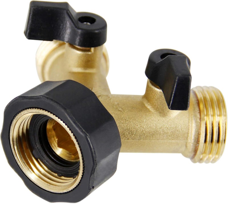 Lifynste 2 Way Brass Hose Splitter, 3/4" Brass Hose Connectors, Y Connector Garden Hose Adapter Connector, 1 Pack - Image 4