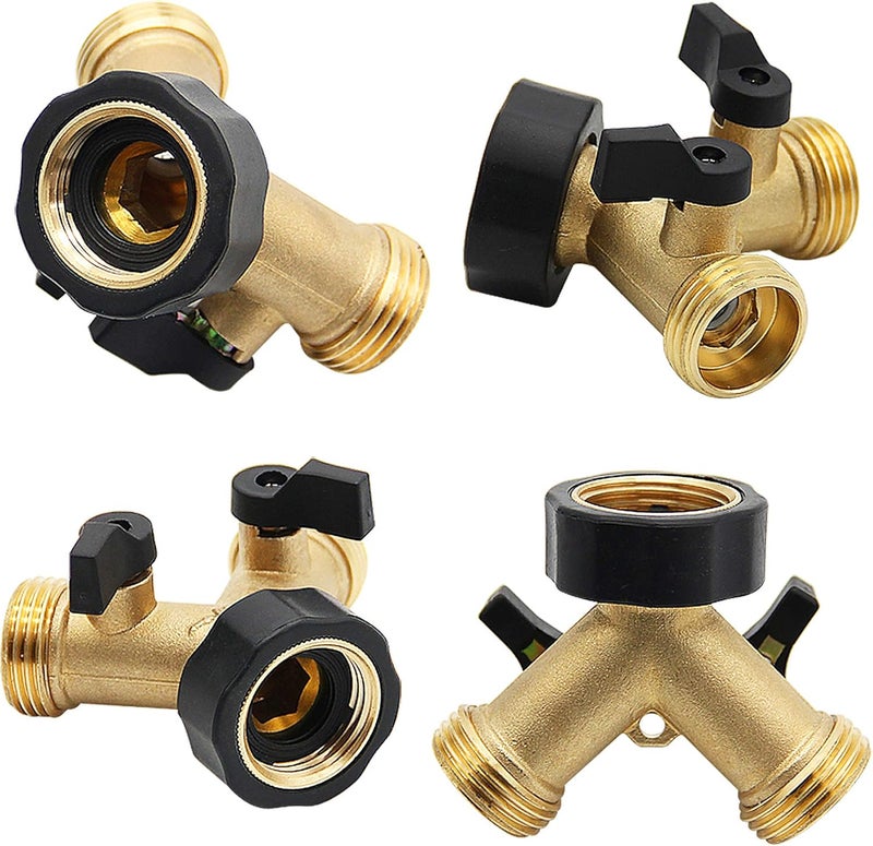 Lifynste 2 Way Brass Hose Splitter, 3/4" Brass Hose Connectors, Y Connector Garden Hose Adapter Connector, 1 Pack - Image 5