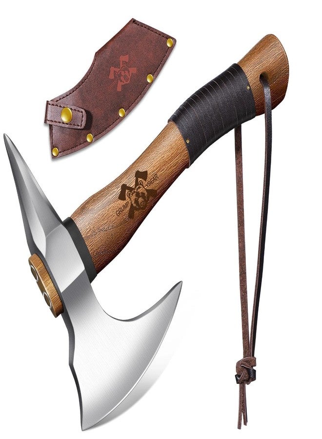 Grumpy Bear Camping Axe with Sheath (Natural Wood, Short) - Image 1