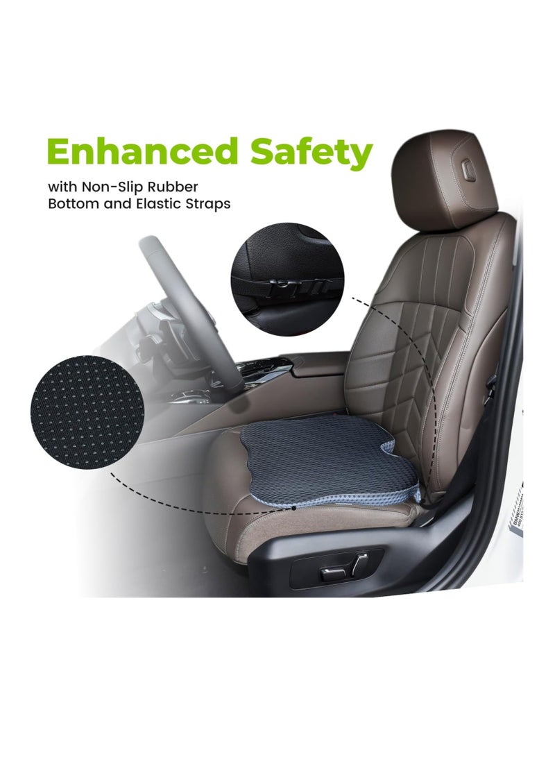 general Car Wedge Seat Cushion for Car Seat Driver/Passenger- Car Seat Cushions for Driving Improve Vision/Posture - Memory Foam Car Seat Cushion for Hip Pain (Mesh Cover,Black) - Image 5