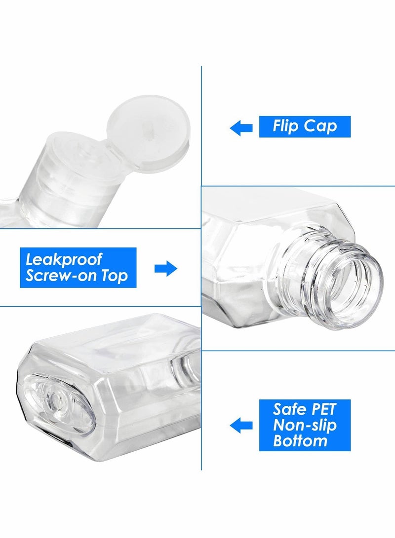 KASTWAVE Travel Plastic Bottles, Clear with Flip Cap Portable Empty Hand Sanitizer, Refillable Reusable Bottles Squeezable Toiletry/Cosmetic Bottles - Image 3