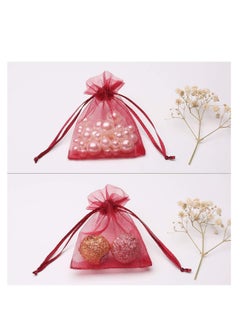 MARKQ [100 Pieces] Red Organza Bags with Drawstrings - [7 x 9cm] Organza Goody Bags and Gift Pouches for Jewelry, Candy & Party Favors  - Image 4