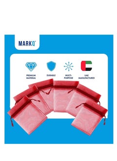 MARKQ [100 Pieces] Red Organza Bags with Drawstrings - [7 x 9cm] Organza Goody Bags and Gift Pouches for Jewelry, Candy & Party Favors  - Image 3