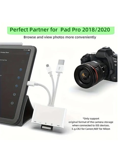 5-in-1 Memory Card Reader, USB OTG Adapter & SD Card Reader for iPhone/iPad, USB C and USB A Devices with Micro SD & SD Card Slots, Supports SD/Micro SD/SDHC/SDXC/MMC