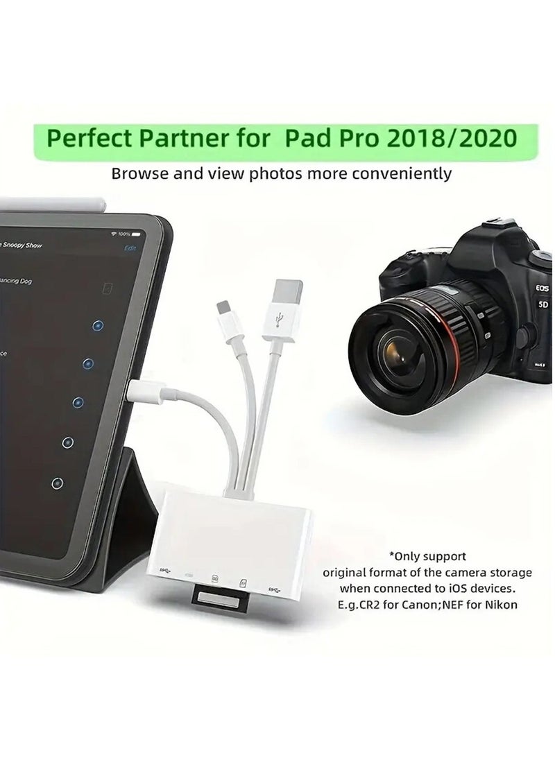 Hihonor - 5-in-1 Memory Card Reader, USB OTG Adapter & SD Card Reader for iPhone/iPad, USB C and USB A Devices with Micro SD & SD Card Slots, Supports SD/Micro SD/SDHC/SDXC/MMC - Image 1