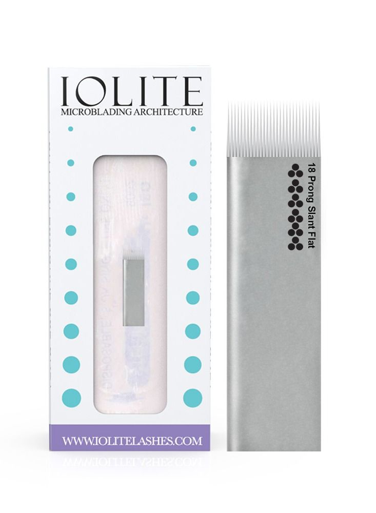 IOLITE إبر الميكروبلايدينغ 18 سن مستقيم إبر ثلاثية الخطوط إبر SPMU حجم 25 مم للاستخدام مرة واحدة شفرة قابلة للتصرف معبأة معقمة 12 قطعة - Image 1