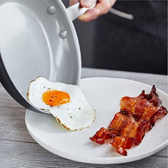 جرين بان مقلاة تشاتام الصحية المصنوعة من السيراميك المؤكسد الصلب غير اللاصق، مقاس 10، خالية من مادة Pfas، آمنة للاستخدام في غسالة الأطباق والفرن، باللون الرمادي - Image 4