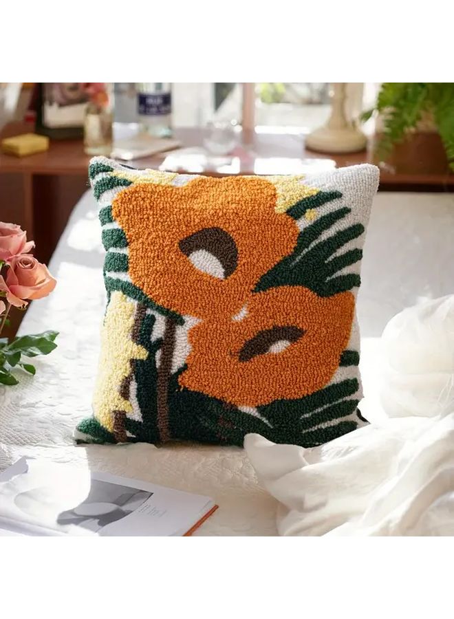 Green Bohemian Floral Decorative Throw Pillow Cover 17 72x17 72 Inch Plush Zipper Closure - Image 4
