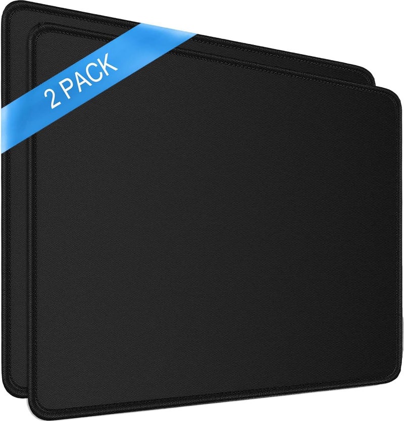 STRIFF Mousepad Mouse Mat 230X190X2mm Mouse Pad Gaming/Mouse pad for Laptop Non-Slip Rubber Base, Waterproof Surface, Premium-Textured, Compatible with Laser and Optical Mice(Black)(Pack of 2) - Image 1