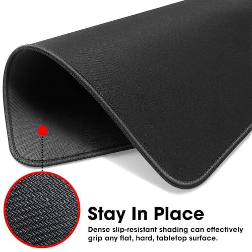 STRIFF Mousepad Mouse Mat 230X190X2mm Mouse Pad Gaming/Mouse pad for Laptop Non-Slip Rubber Base, Waterproof Surface, Premium-Textured, Compatible with Laser and Optical Mice(Black)(Pack of 2) - Image 4