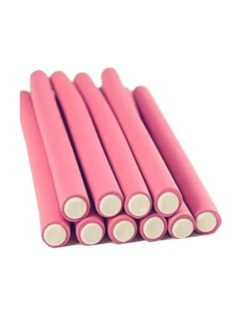 10 Piece Roller Hair Curler Stick Pink 24cm