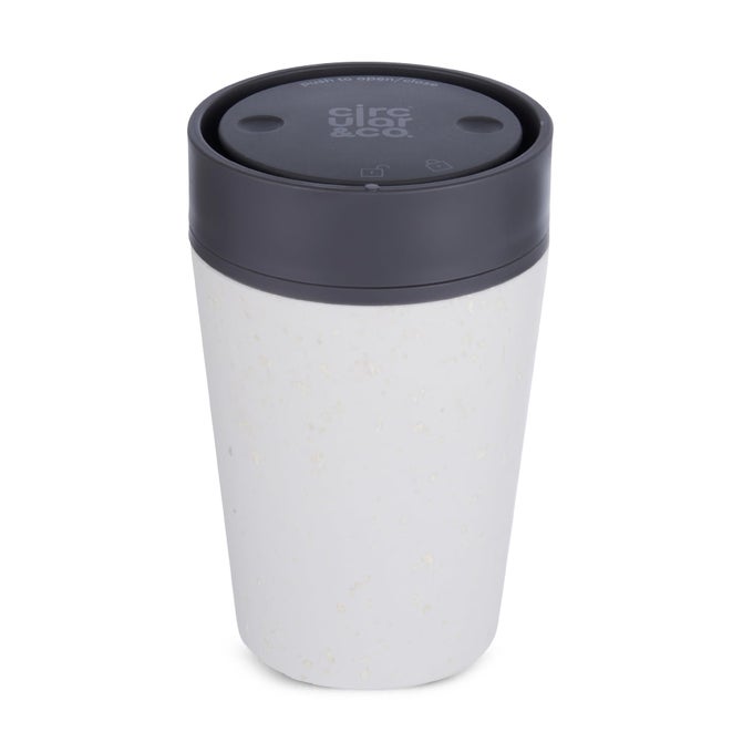 CIRCULAR CO INSULATED REUSABLE COFFEE CUP 8OZ227ML SMALL TRAVEL MUG 100 LEAKPROOF LOCKABLE PUSH TOP ONE HAND OPEN 360 DRINKING COFFEE TUMBLER RECYCLABLE BPA FREE DISHWASHER SAFE
