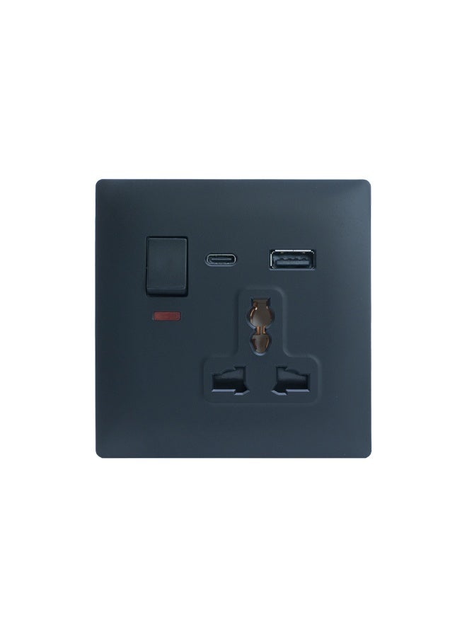 TOPEX Pacific Range Socket 13A 1 Gang Multi-Function 1A 1C USB